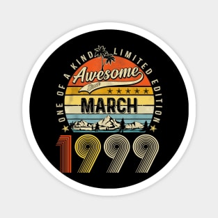 Awesome Since March 1999 Vintage 24th Birthday Magnet